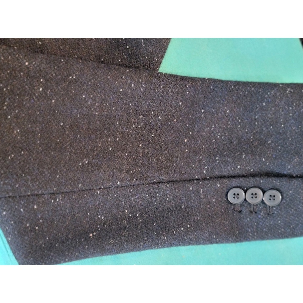 Gap Mens Wool Blend Flecked Tweed Blazer Jacket Charcoal Gray Large - Picture 9 of 11